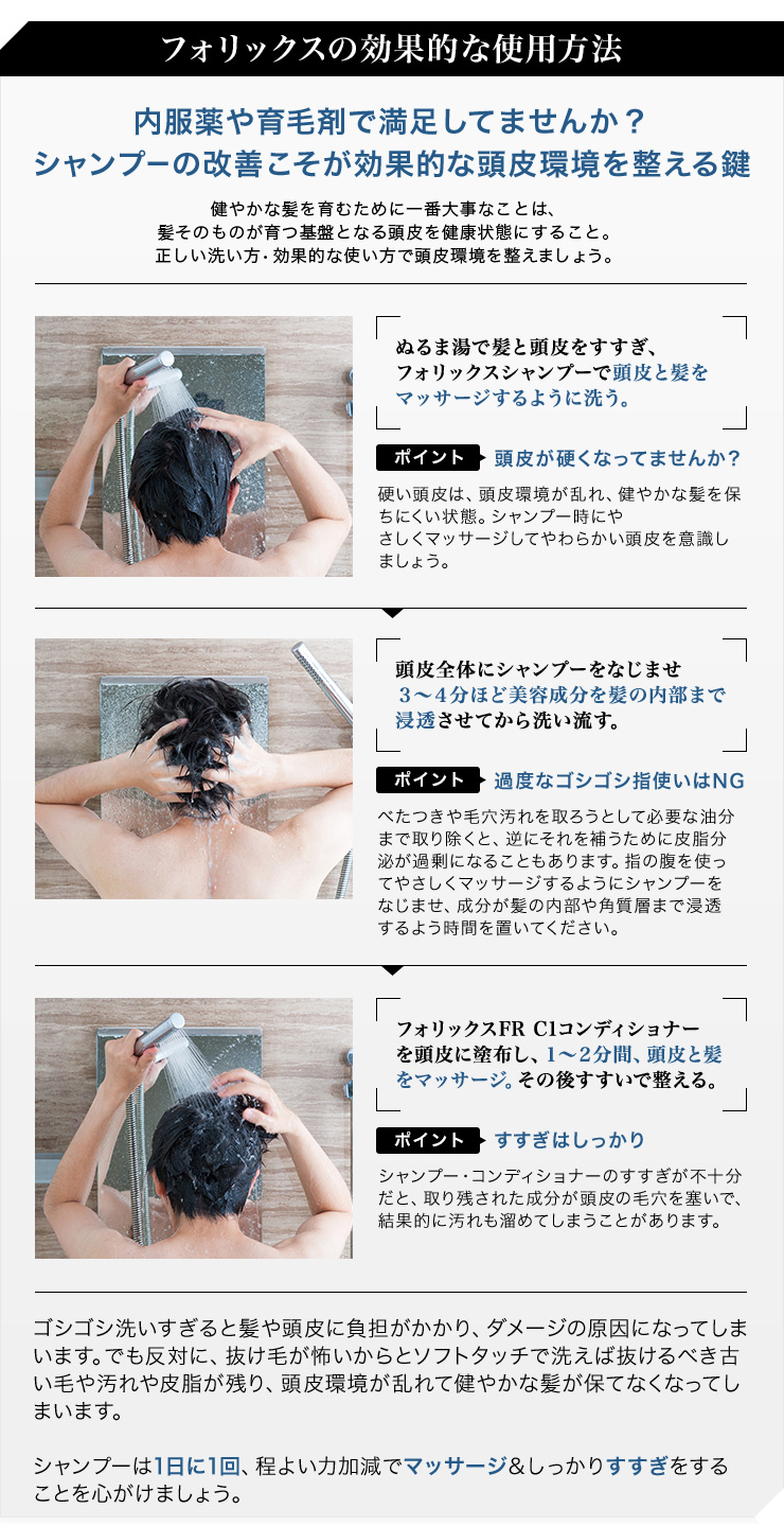 正しい洗い方・効果的な使い方