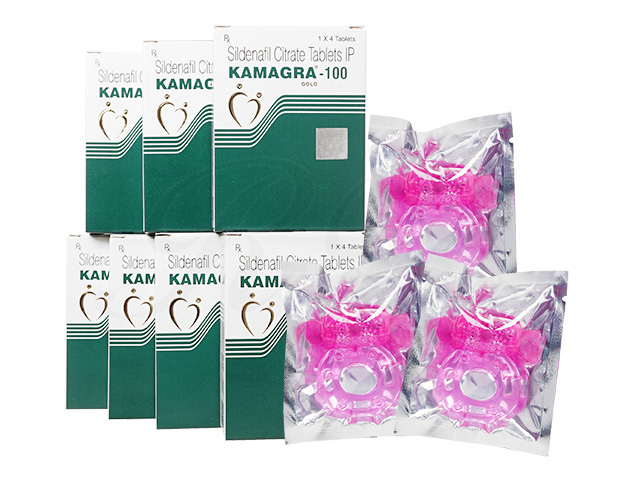 商品画像: カマグラゴールド100mg(4錠7箱)+バイブレーションリング(3個)